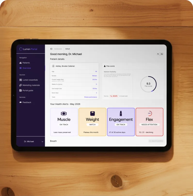 Lumen Portal open on a tablet