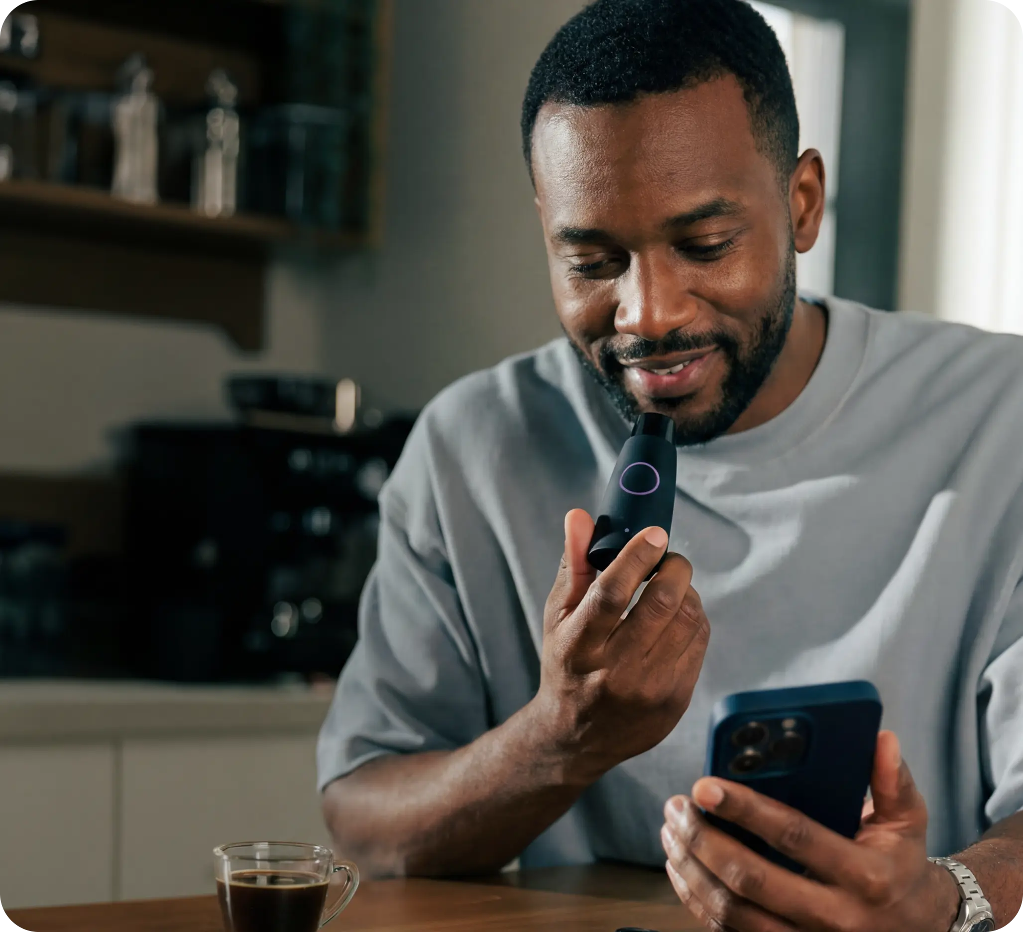 Man checking his Lumen results on his phone