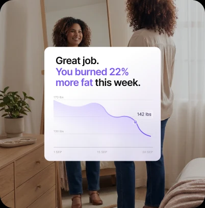 Lumen app showing weekly fat-burn progress